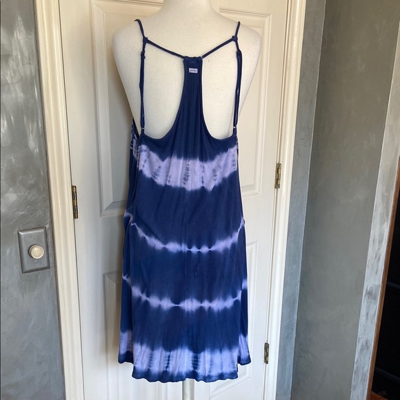 Volcom Boho Blue and White High Low Beach Dress Large/14 - Picture 3 of 4